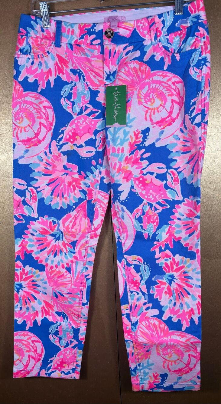 Lilly Pulitzer Bay Dreamin Sadie Stretch crop chino pants size 6